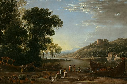 Paysage avec les commerçants, 1629, Claude Gellée
