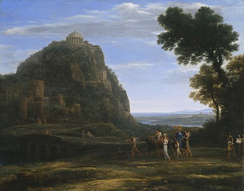 Vue de Delphes avec une procession, 1673, Claude Gellée