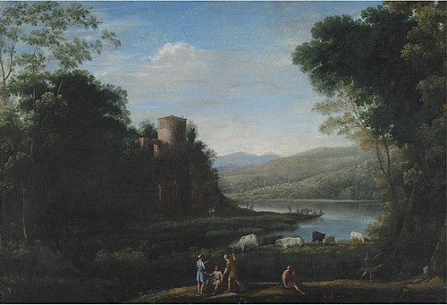 River Landscape with Herdsmen, 1630, Claude Gellée
