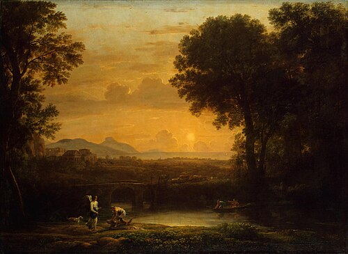 Paysage avec Tobie et l'Ange (Soirée), 1663, Claude Gellée