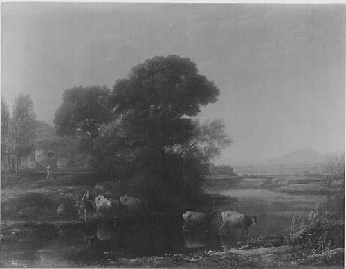 Landscape with Cattle Crossing a Stream, , Claude Gellée