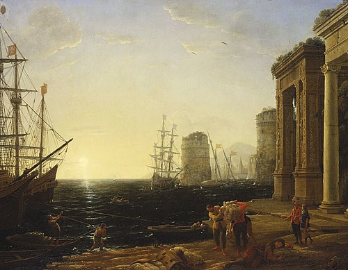 Harbour Scene at Sunset, 1643, Claude Gellée