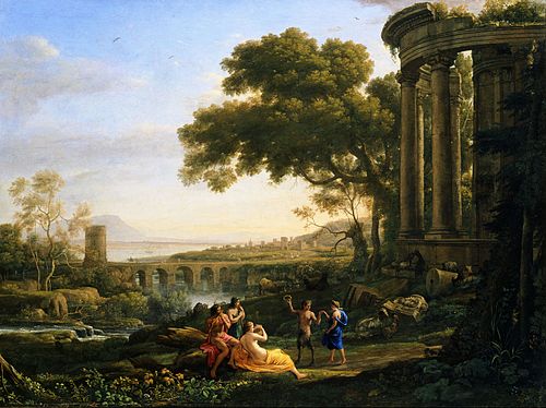 Landscape with Nymph and Satyr Dancing, 1641, Claude Gellée