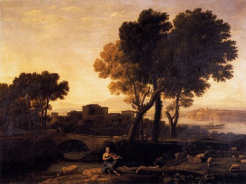 Paysage avec Apollon gardant les troupeaux d’Admète et Mercure les lui volant, 1654, Claude Gellée