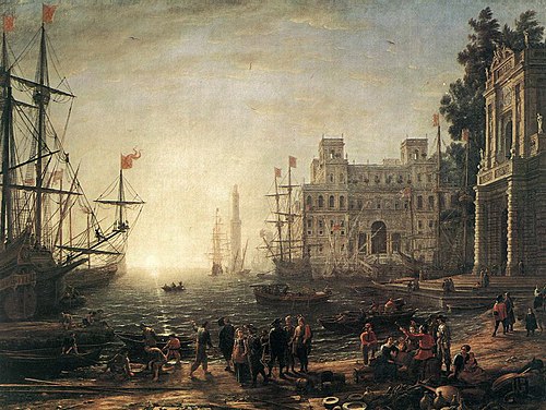 Port de mer avec Villa Médicis, 1637, Claude Gellée