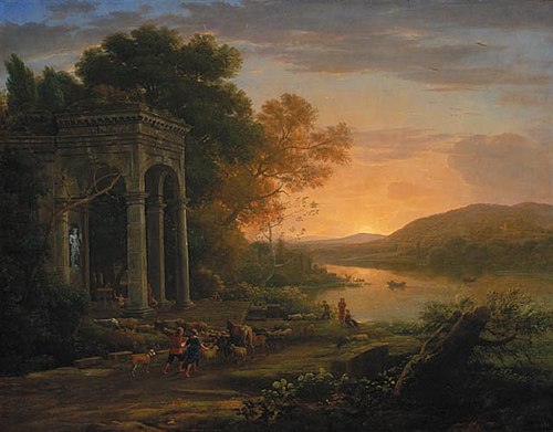 Landscape with a Temple of Bacchus, 1644, Claude Lorrain
