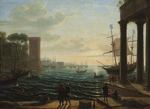 Evening at the Harbour, 1640, Claude Gellée