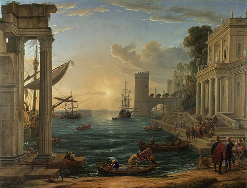 L'Embarquement de la reine de Saba, 1648, Claude Gellée
