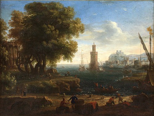 Paisaje de un puerto, 1633, Claude Gellée