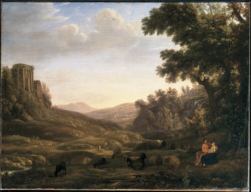 Landscape with a Shepherd and Shepherdess, 1636, Claude Gellée