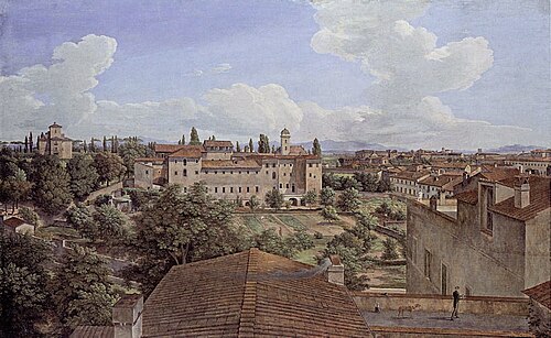 Ansicht von der Villa Malta nach Osten, 1831, Johann Christian Reinhart