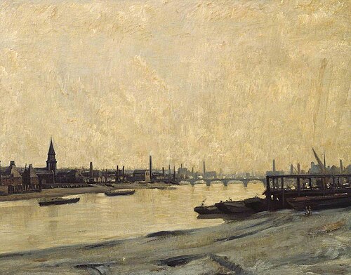 Battersea Reach, 1917, David Muirhead