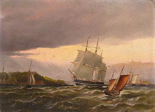 Coast Scene with Shipping, 1871, Henry Andrews Luscombe