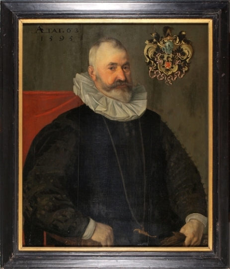Portret van Johan Tjaerda van Starkenborg, 1595, Adriaen van der Linde