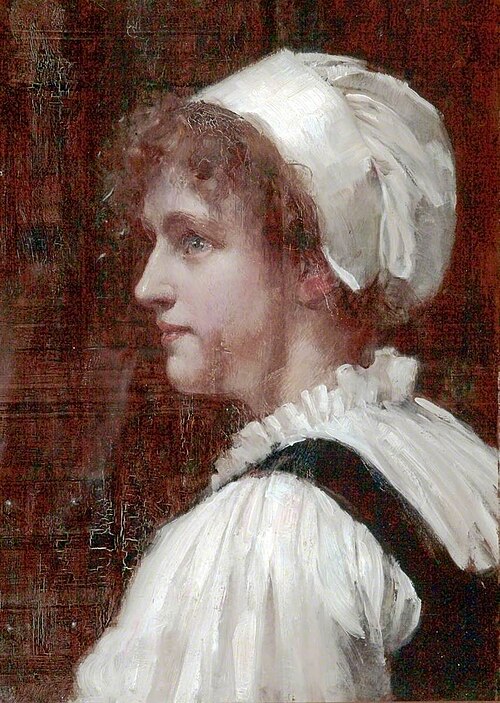 Head of a Girl in a White Cap, , Robert Edward Morrison