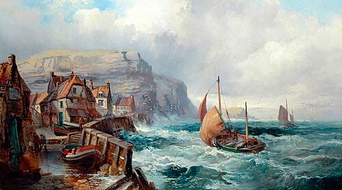Staithes, 1870, Robert Ernest Roe