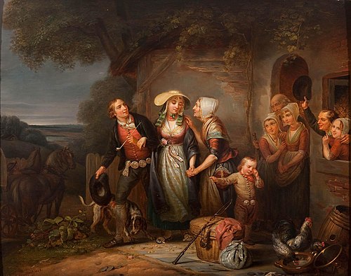 Afscheid van het bruidspaar, 1838, Adrianus Wulffaert