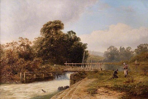 Hambleden Weir, Henley-on-Thames, Oxfordshire, 1879, Robert Gallon