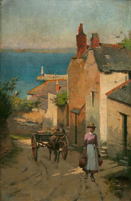 Newlyn from the Bottom of Adit Lane, 1890, Leghe Suthers