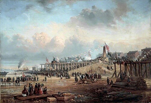 The Opening of Birkenhead Docks, Wirral, 1844, Henry Frederick Oakes