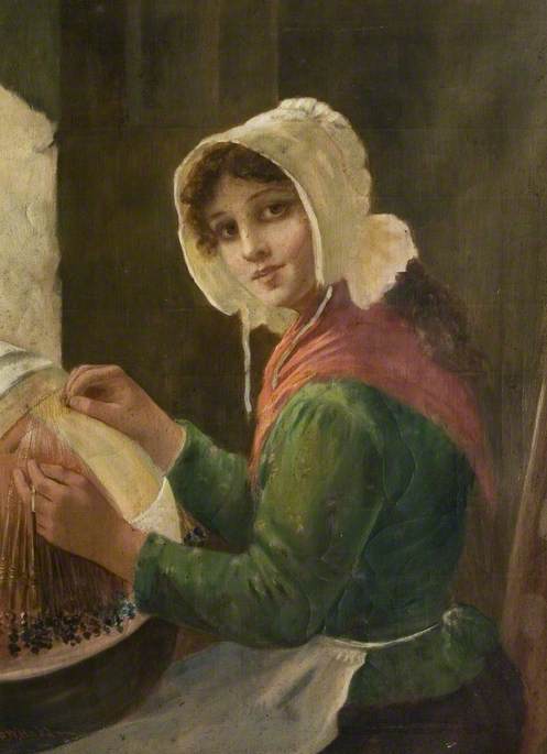 Young Woman Lacemaking, , David Wood Haddon