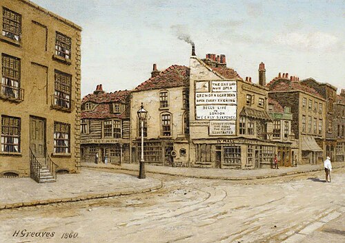 Cheyne Walk (showing the corner of Lawrence Street), 1860, Henry Greaves