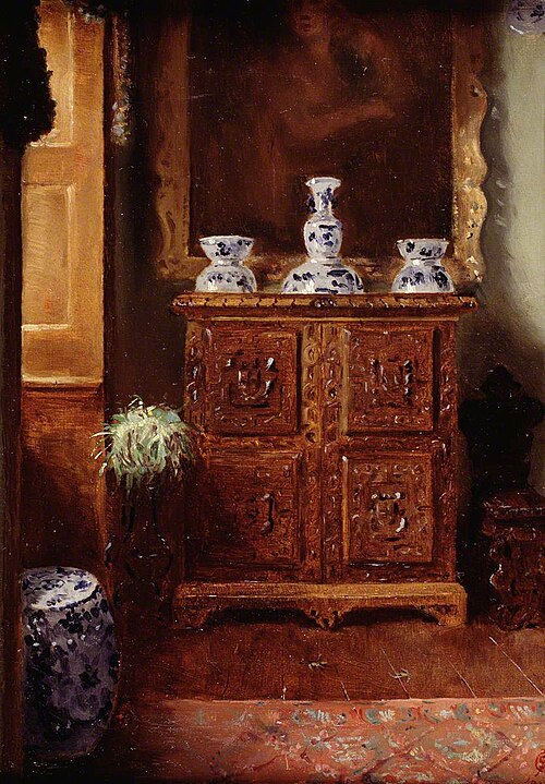 The Hoda Cum Tewdwr Cabinet at Derwydd, 1903, Agnes Stepney Gulston