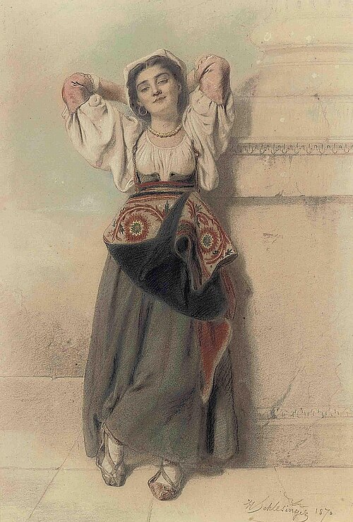 An Italian maiden, 1870, Henry Guillaume Schlesinger