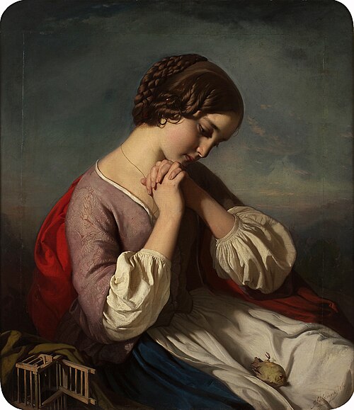 Girl with a Dead Bird, 1890, Henry Guillaume Schlesinger
