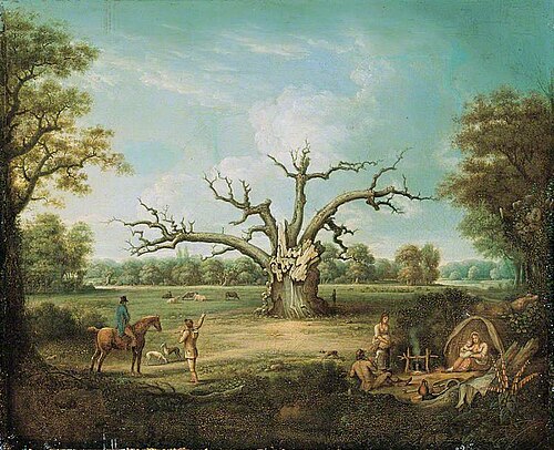 The Fairlop Oak, Hainault Forest, Essex, 1816, Henry Milbourne