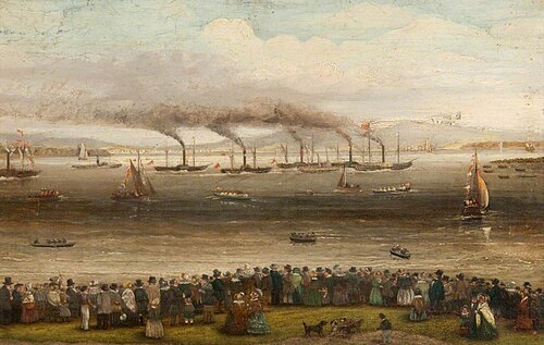 The Royal Squadron Passing Gourock, August 1847, 1847, Robert Knox