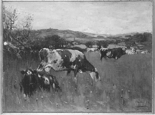 Vieh auf der Weide, 1900, Henry Morley