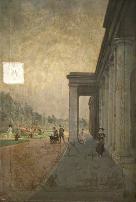De Montfort Hall Gardens, Leicester, 1917, Henry Reynolds Steer