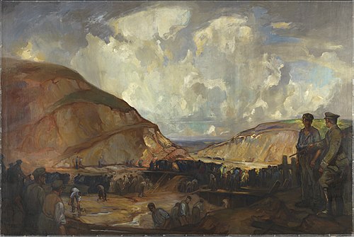 Canadian Railway Construction in France, 1918, Leonard Richmond