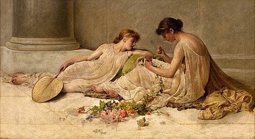 Weaving the Garland, 1879, Henry Thomas Schafer