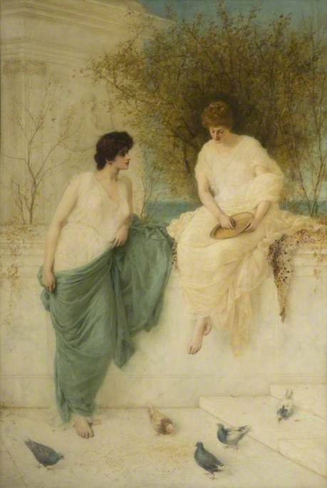 Feeding the Pigeons, 1887, Henry Thomas Schafer