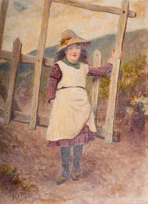 Girl At A Gate, 1887, Henry Turner Munns