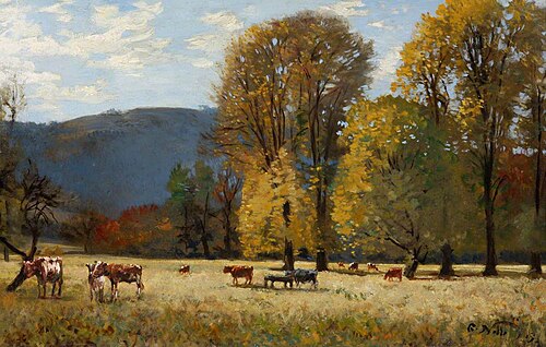 Landscape with Cattle near Bridge of Earn, 1913, Robert Noble
