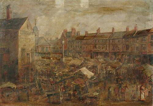 Carlisle Market Place, 1882, Herbert Lees