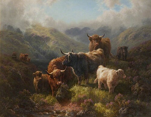 Highland Cattle – Loch Long, Argyllshire, 1909, Robert Watson