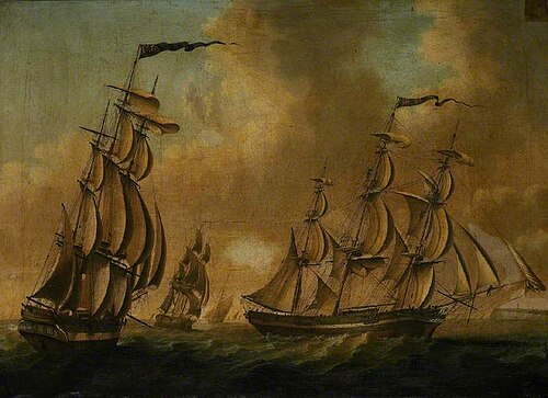 Man of War off Flamborough Head, East Riding of Yorkshire, 1820, Robert Willoughby