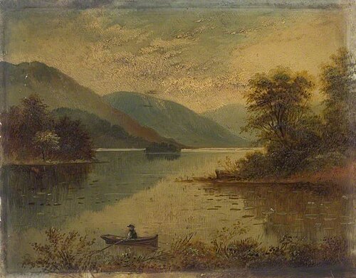 Landscape with Mountain and Lake, 1894, A. Drinkwater