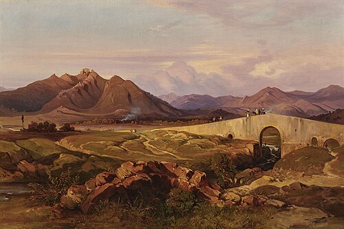 Campagna Landscape with Bridge, , Alessandro Castelli