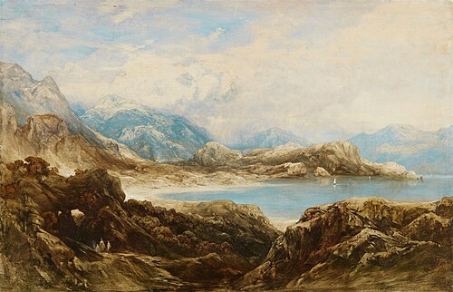 Mountainous Landscape with a Lake, 1872, Alessandro Castelli