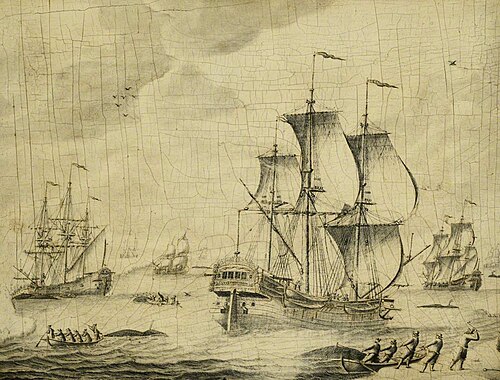 Dutch whalers in the ice, 1705, Roelof van Salm