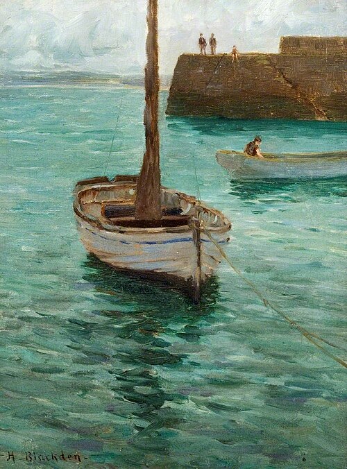 The Harbour at St Ives, 1898, Hugh Blackden