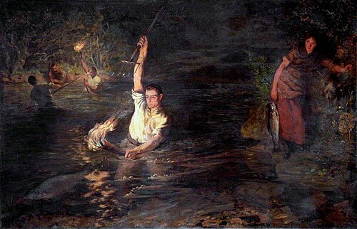 Salmon Spearing, 1900, Alexander George Small