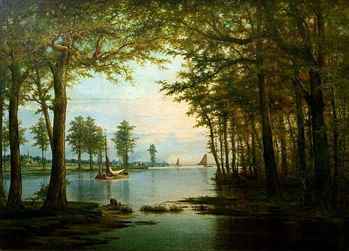 View on the Scheldt, 1875, Louis Pulinckx