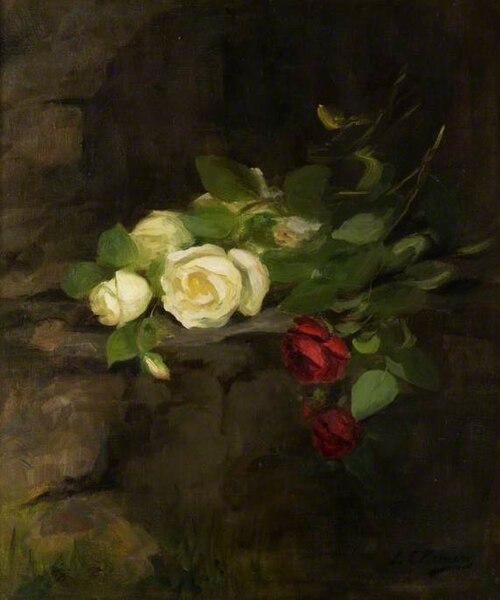 Red and White Roses, , Louisa Ellen Perman