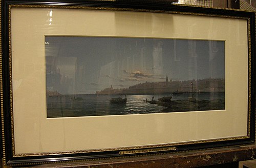 Sliema Harbour, Malta, by Moonlight, 1891, Luigi Galea